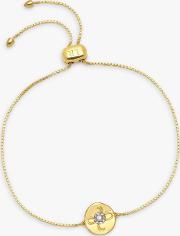 Curio Zircon Friendship Charm Coin Slider Chain Bracelet