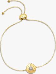 Curio Zircon Sun Coin Slider Chain Bracelet
