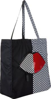 50 50 Stripe Lip Foldaway Shopper Bag
