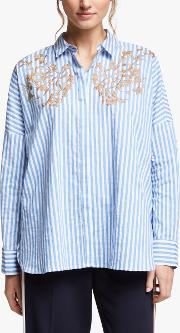 Stripe Embroidered Shirt