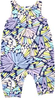 Baby Butterfly Print Romper, Bluemulti