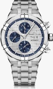 Ai6038 Ss002 131 1 Men's Aikon Automatic Chronograph Day Date Bracelet Strap Watch