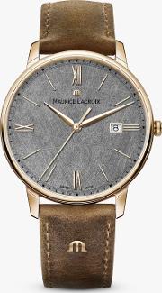 El1118 Pvp01 210 1 Men's Eliros Date Leather Strap Watch