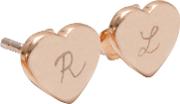 Personalised 18ct Gold Plated Heart Stud Earrings