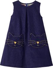 Girls' Cat Corduroy Pinafore Dress