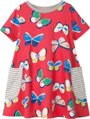Girls' Colourful Butterfly Print Tunic Dress