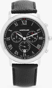 117047c Men's Tradition Chronograph Date Leather Strap Watch