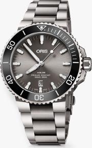 01 733 7730 7153 07 8 24 15peb Men's Aquis Automatic Date Titanium Bracelet Strap Watch