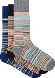 Signature Stripe Socks Gift Set, Pack Of 3