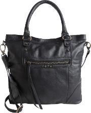 Lys Leather Shopper Bag, Black