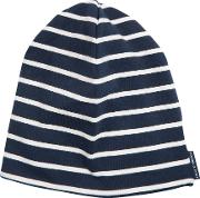 Polarn O. Pyret Children's Striped Hat, Blue 