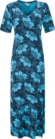 Floral Print Jersey Maxi Dress
