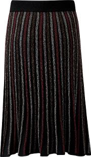Stripe Knitted Midi Skirt
