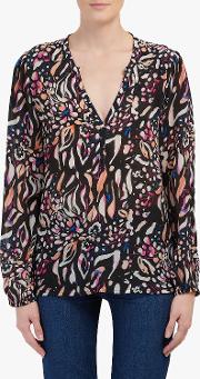 Lucy Abstract Floral Print Blouse