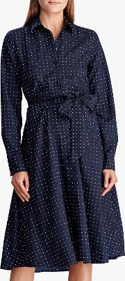Lauren  Polka Dot Shirt Dress