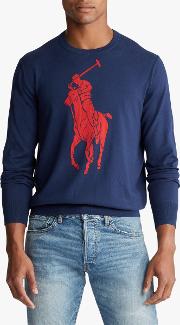 Polo  Pima Cotton Polo Pony Print Sweater