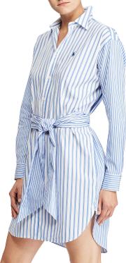 Polo  Striped Cotton Shirt Dress