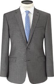 Wool Pindot Slim Fit Suit Jacket, Charcoal