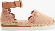 See By Chloe Cut Out Embroidered Flatform Espadrilles