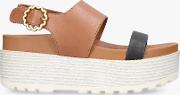 See By Chloe Leather Buckle Detail Flatform Sandals