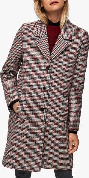 Sasja Check Wool Blend Coat