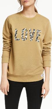Love Leopard Crew Neck Sweatshirt