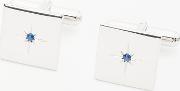 For John Lewis Square Sterling Silver Sapphire Cufflinks