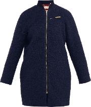 Colour By Numbers Yernie Cocoon Coat, Dark Blue