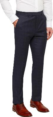 Dahlt Wool Check Tailored Suit Trousers