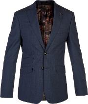 Drainj Check Tailored Suit Jacket, Blue