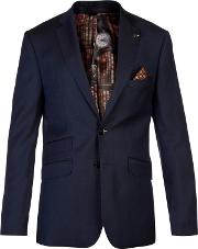 Geniej Birdseye Wool Tailored Suit Jacket, Navy