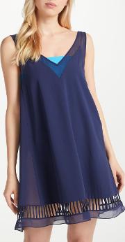 Rosaay Mesh Detail Tunic Cover Up