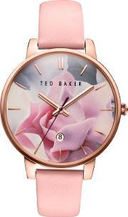 te10030745 women's katie date leather strap watch