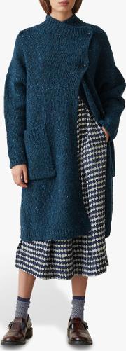 Knitted Tweed Wool Coat