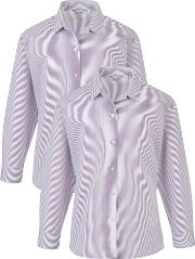 The Perse Upper School Girls' Long Sleeved Revere Collar Blouse, Pack Of 2