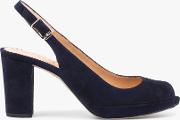 Nick Suede Slingback Open Toe Court Shoes