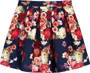 Oil Painted Floral Jacquard Skirt