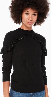 Ruffle Studded Sweater