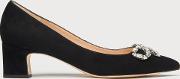 Annabelle Black Suede Closed Courts 