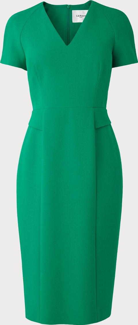 L K Bennett Bessa Fern Green Dress Obsessory