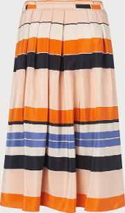 Caitlyn Orange Silk Skirt 