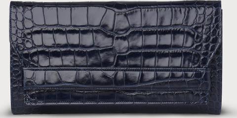 navy croc clutch bag