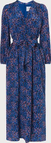 Ellora Blue Silk Culotte Jumpsuit 