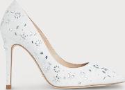 Fern Ivory Satin Crystals Closed Courts 