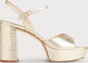 Henie Gold Leather Sandals 