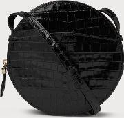 Luna Black Croc Effect Shoulder Bag 
