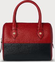 Melanie Red Blue Leather Shoulder Bag 