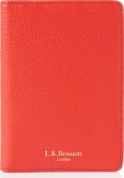 Paige Red Leather Passport Cover 