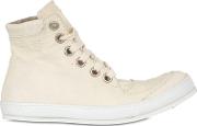 Washed Leather High Top Sneakers 
