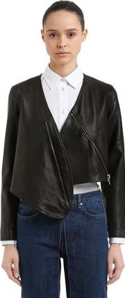 Cropped Leather Bolero Jacket 